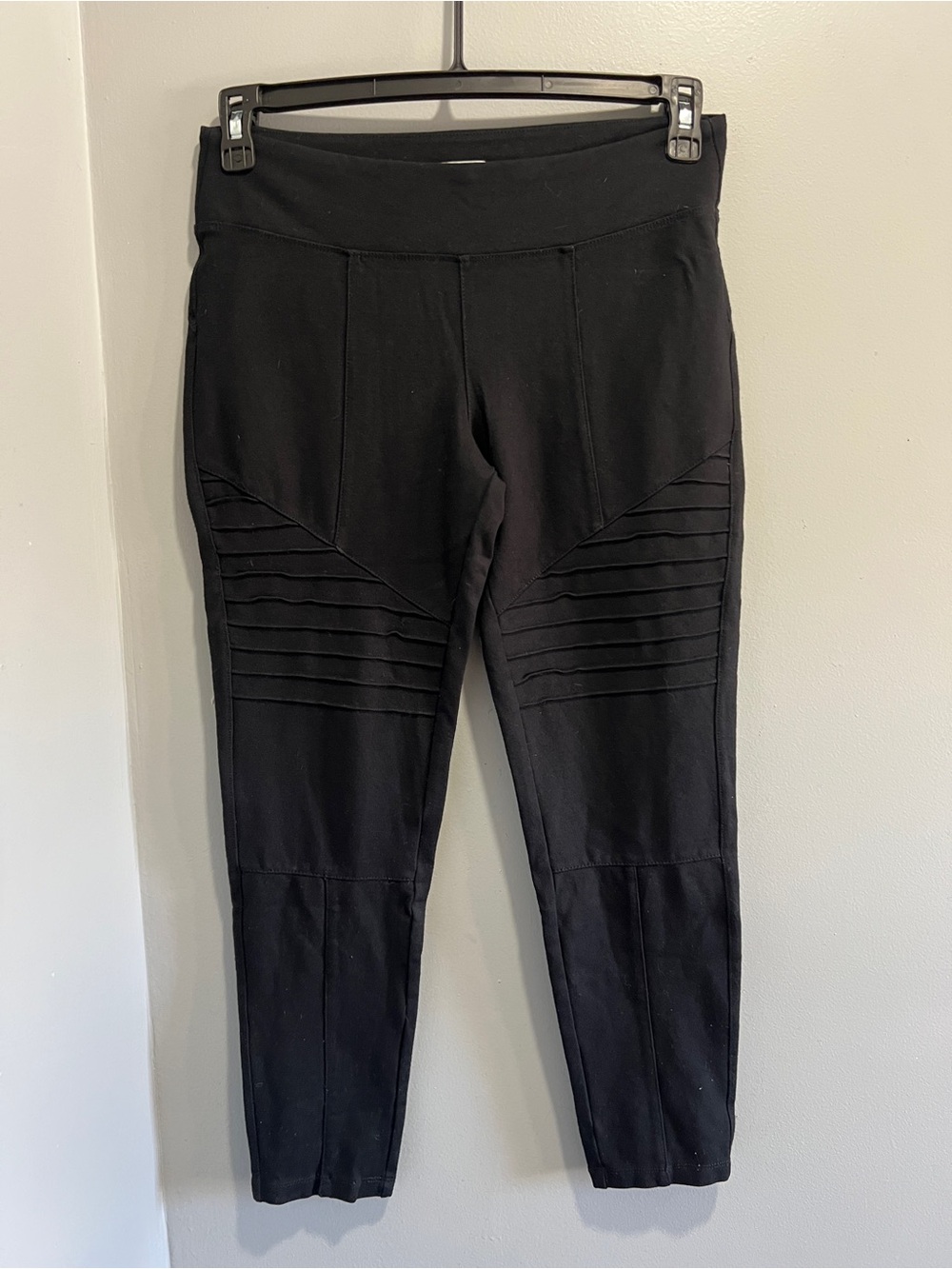 High-Rise Black Moto Leggings